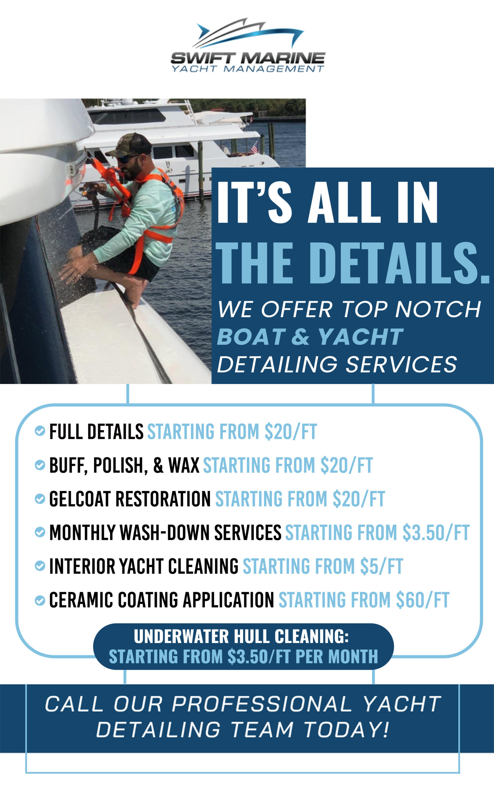 Swift Marine Yacht Care Washdown Plans