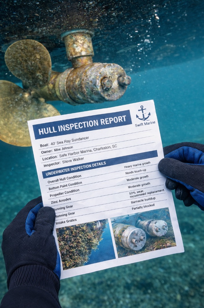 underwater hull cleaning inspection reports